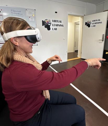 Person wearing VR headset